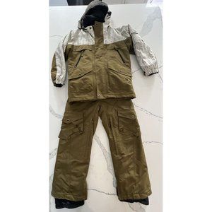 Body Glove Snow Set Youth Size 10 Ski Coat & Pants  Green Brown White